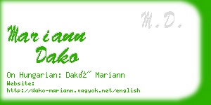 mariann dako business card